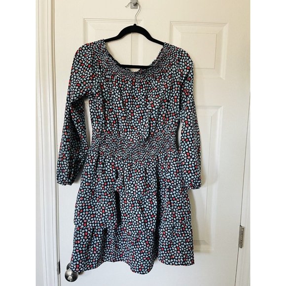 NWT MICHAEL Michael Kors Printed Pebble Crepe Off-the-Shoulder Dress - XS - Picture 3 of 8